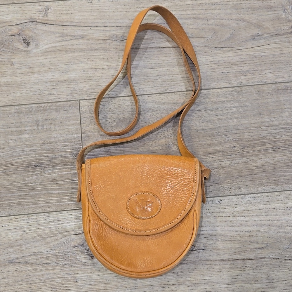Vintage/Retro 90's Tan Leather Crossbody Northern Reflections Bag - Picture 10 of 10